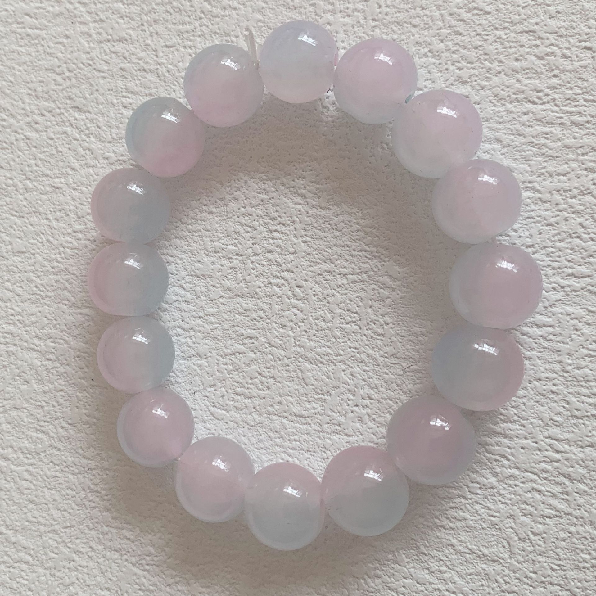 Gradient Ice Transparent Bracelet 12mm Two-Color Pliable Temperament Bracelet Student Beads Xiaohongshu Same Style Handheld Hand Toy