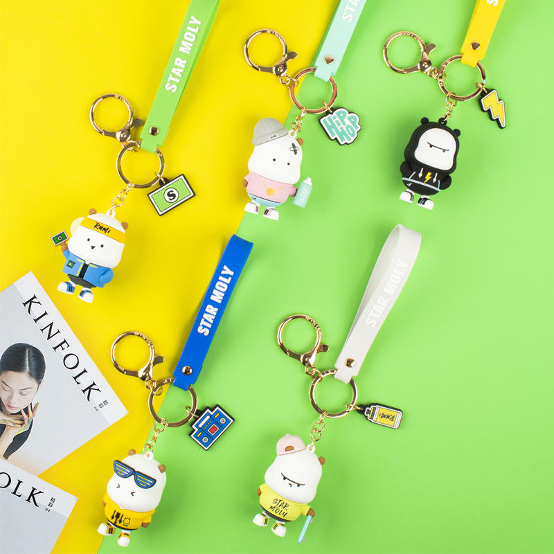 萌力星球野萌君街头风系列立体钥匙扣治愈系公仔挂饰背包挂件现货