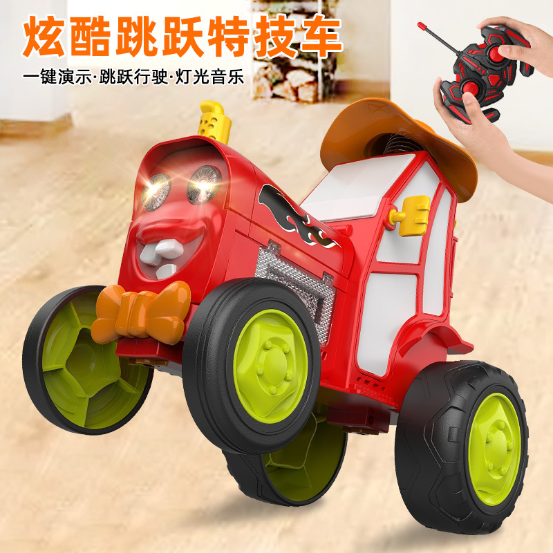 Tiktok Cross-Border Remote Control Car Stunt Car Crazy Dancing Sound and Light Swing Cool Quirky Ideas Car Children's Toys
