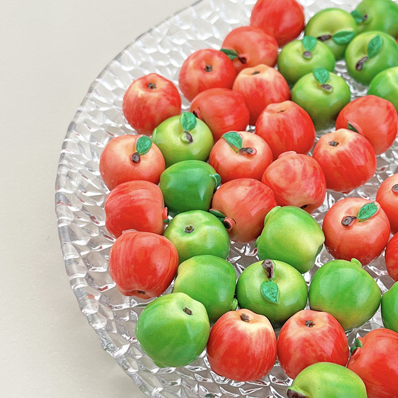 仿真苹果青红微缩食玩迷你立体小水果微景观diy奶油胶娃娃屋配件