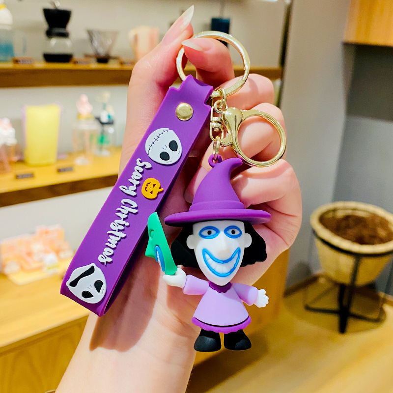 Cross-Border The Nightmare Before Christmas PVC Key Chain Cars and Bags Key Chain Accessories Cartoon Doll Pendant