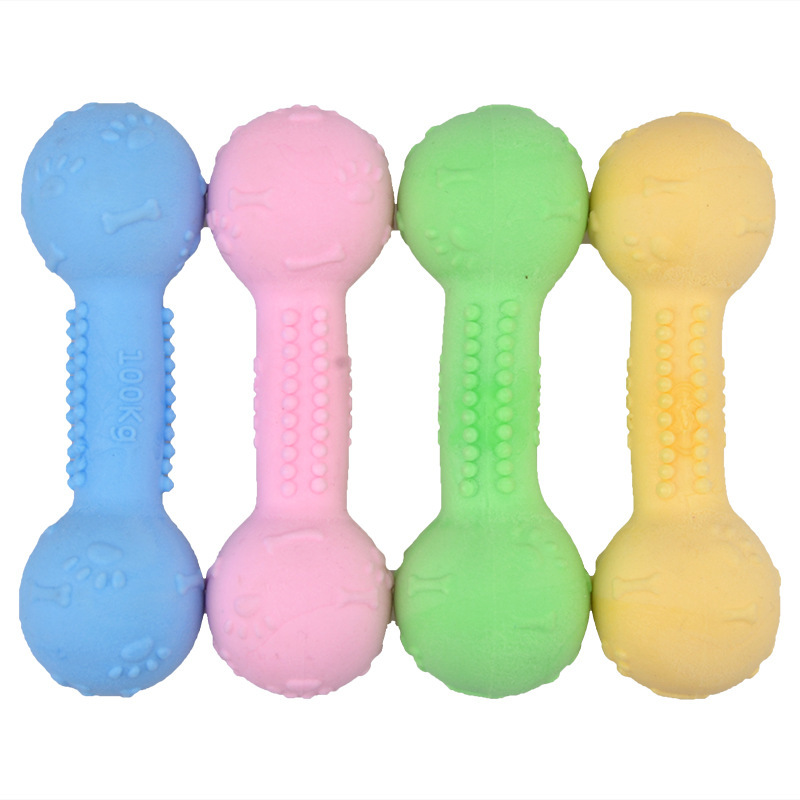 PET Foam Toy TPR Milk Flavor Molar Barbell Footprints Bone Dumbbell Dog Toy Factory in Stock