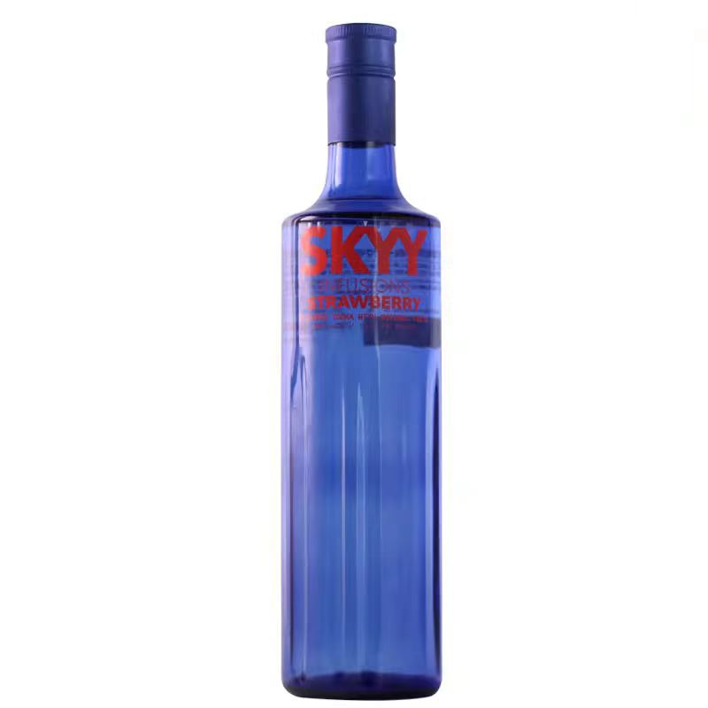 洋酒 蓝天伏特加草莓味SKYY VODKA 深蓝伏特加750ml 原瓶进口