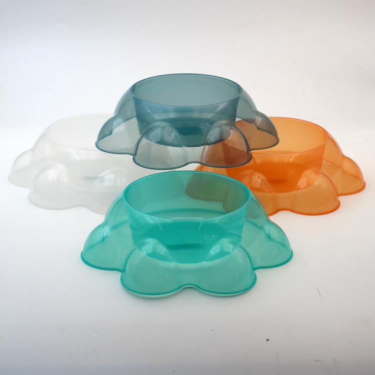 Pet Dog Bowl Cat Bowl Plastic Transparent Cat Tableware Dogs and Cats Plastic Dog Basin Cat Basin