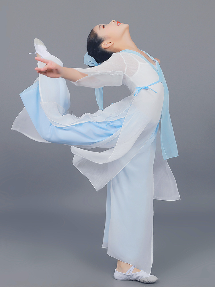 儿童古典舞练功服飘逸清新舞蹈服套装女童舞古风演出服装