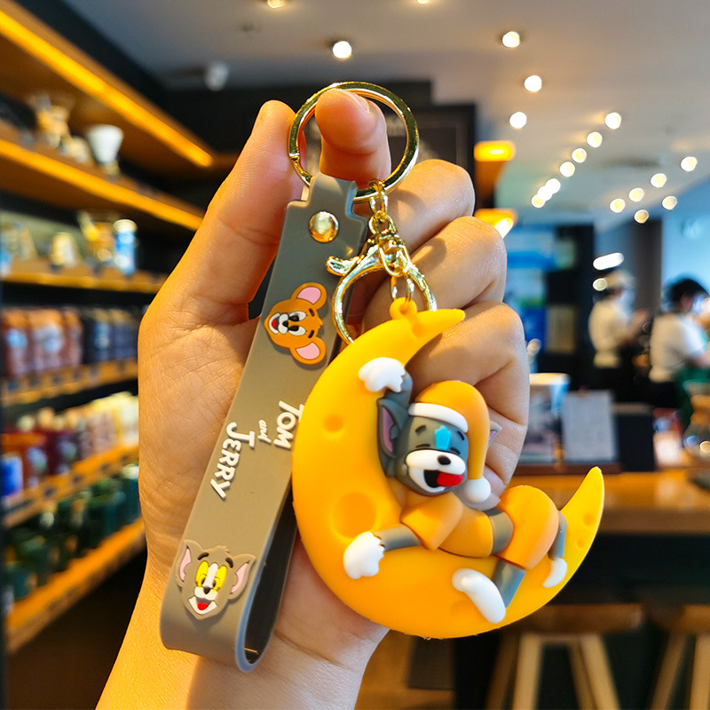 Cat and Mouse Keychain Lovely Bag Pendant Push Crane Machine Small Gift Boutique Bag Bag Charm Key Chain