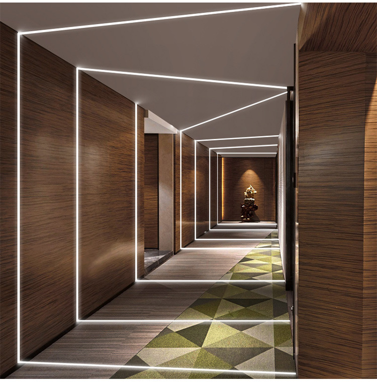 led线条灯外壳硬灯条套件led办公灯铝槽踢脚线嵌套式地脚线