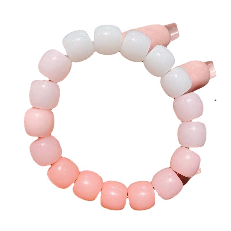 Luminous Imitation Bodhi Gradient Color Bracelet Xiaohongshu Same Style Student Hand Toy Pliable Temperament Beads Bracelet Wholesale