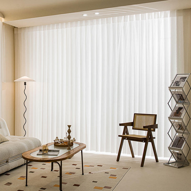 手动垂直梦幻帘竖百叶遮光柔纱帘客厅阳台办公室遮光成品电动窗帘