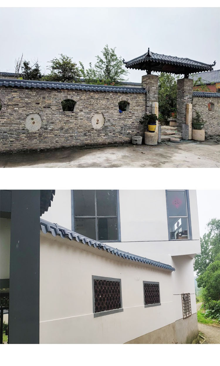 仿古围墙瓦墙头瓦片asa树脂瓦配件马头墙装饰塑料瓦加厚屋檐瓦