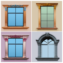 欧式窗拱窗套模具半圆拱型窗罗马柱窗户装饰模板水泥现浇模型