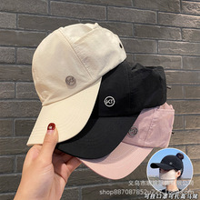 速干空顶帽子女韩版可挂口罩棒球帽时尚简约马尾鸭舌遮阳防晒帽
