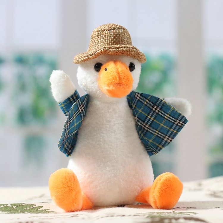 网红ins小鸭子挂件抖音毛绒玩具加油鸭玩偶书包挂饰钥匙扣小娃娃