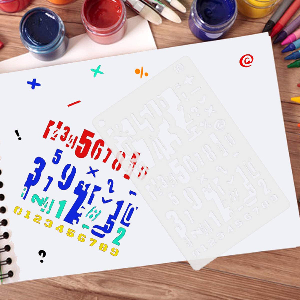 12款字母 数字模板 环保pet材质 diy手账本 纳账本 手工艺品配件