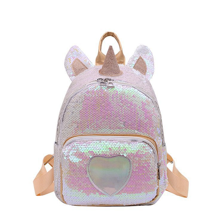 2021 Cross-Border Sequined Unicorn Backpack New Girly and Fashion Backpack Cartoon Cute School Bag Travel Backpack