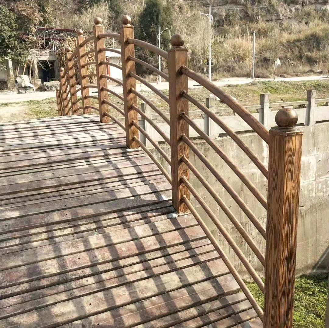 水泥仿木护栏景区户外园林河道水泥栏杆仿木纹