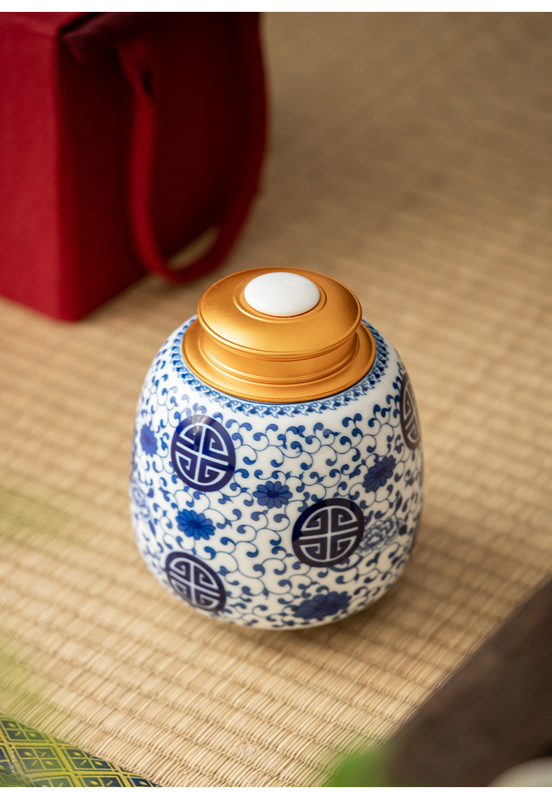 复古中式茶叶罐密封罐存储茶罐空罐茶仓家用散茶罐干货药材储存罐