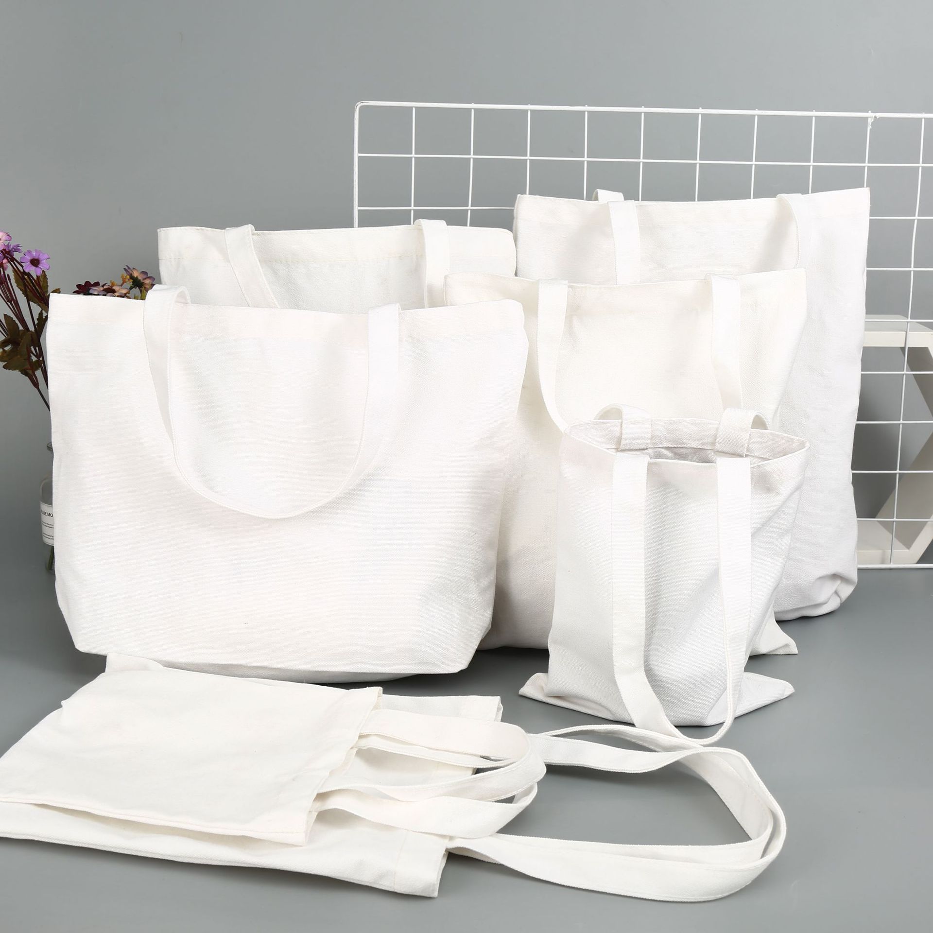 纯棉帆布包定制图案ins米白色大容量diy帆布袋环保袋印logo定做