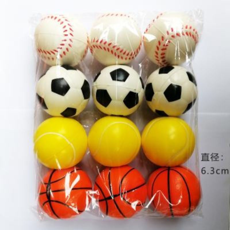 Leather Ball 6.3cm Solid Sponge Ball Elastic Ball Smiley Soft Ball Pu Training Ball Decompression Expression Ball Amazon