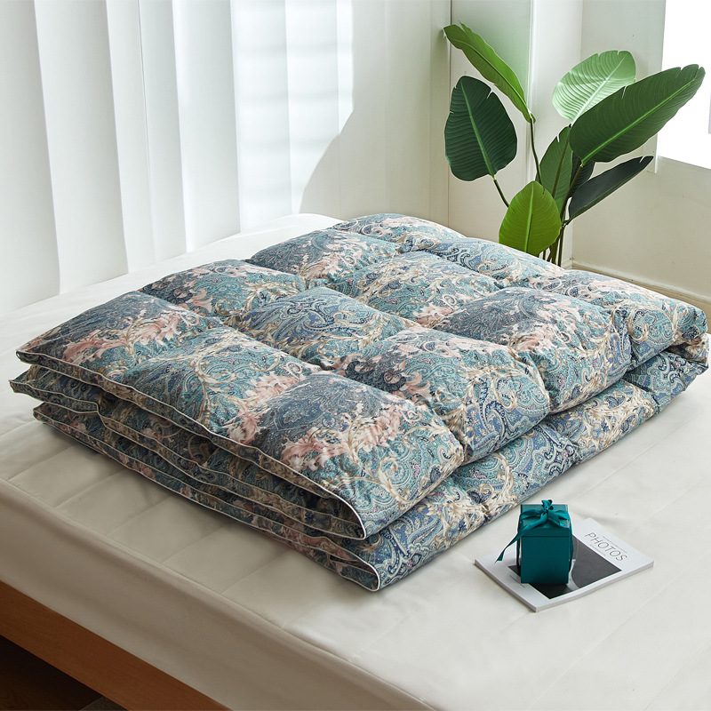 批发自充绒羽绒被被壳立衬工艺高密度防钻绒防钻毛被套半成品内胆