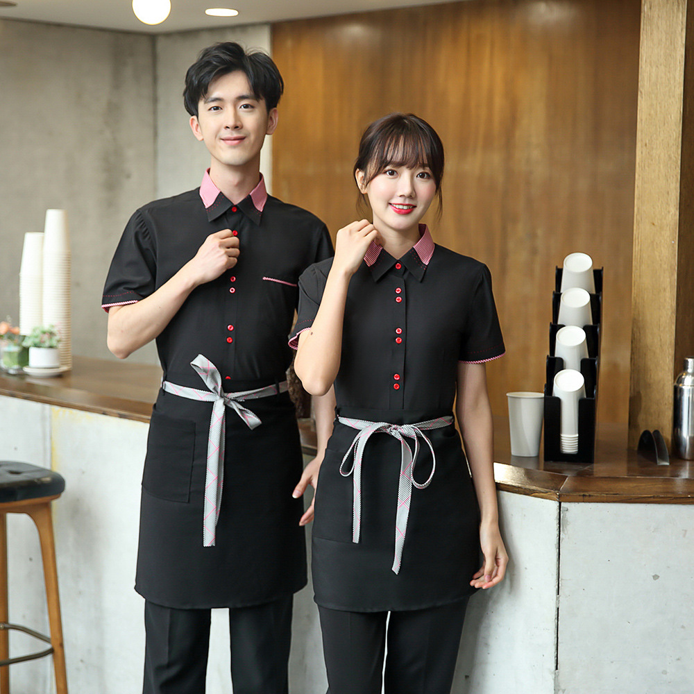 0成交6件西餐厅烘焙奶茶服务员衬衫快餐火锅餐饮店工作服小吃专卖店