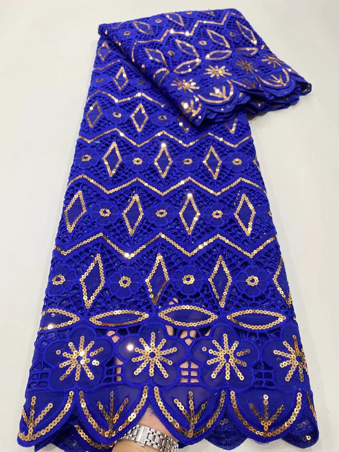 african lace尼日利亚镂空亮片绣花布非洲花边婚纱礼服面料rz33