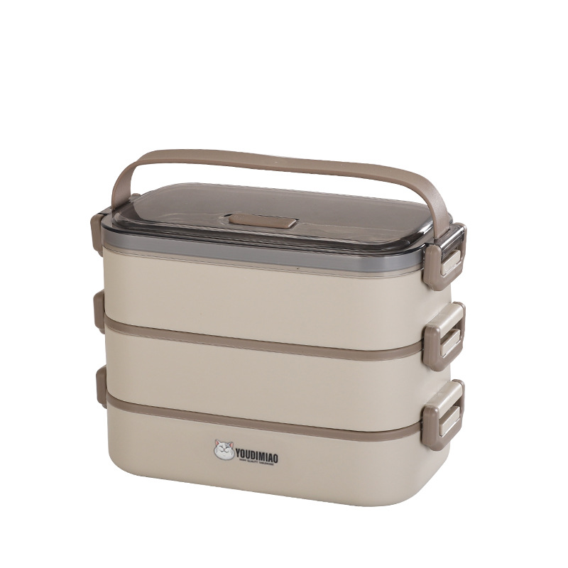 304 Stainless Steel Insulated Lunch Box Leak-Proof Sealed Portable Lunch Box Student Office Worker Lunch Box Cross-Border