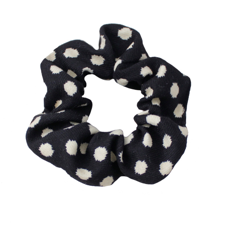 New Black and White Coffee Leopard Print Spot Large Intestine Hair Ring Korean Style Simple Headband Thick Fabric Intestine Hair Ring Headdress