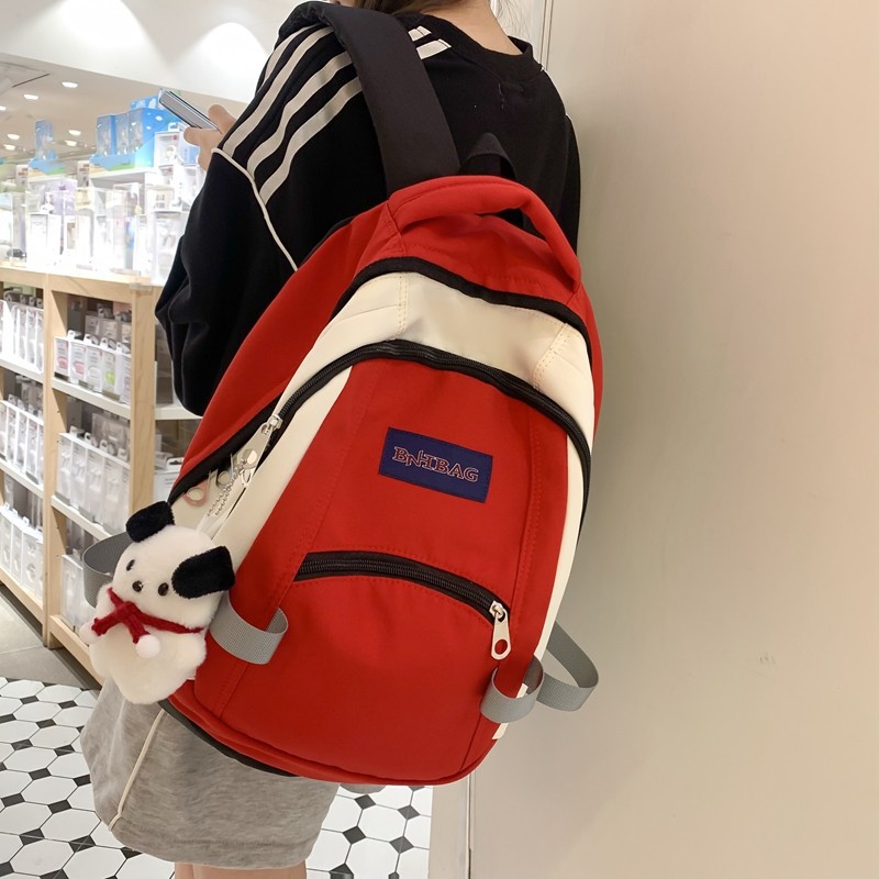 Schoolbag Female College Student Contrast Color Backpack High School Junior High School Student Sports Backpack