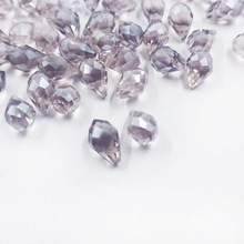 横孔水滴珠 玻璃雨滴diy水晶珠子散珠手工串珠材料饰品配件5*8mm