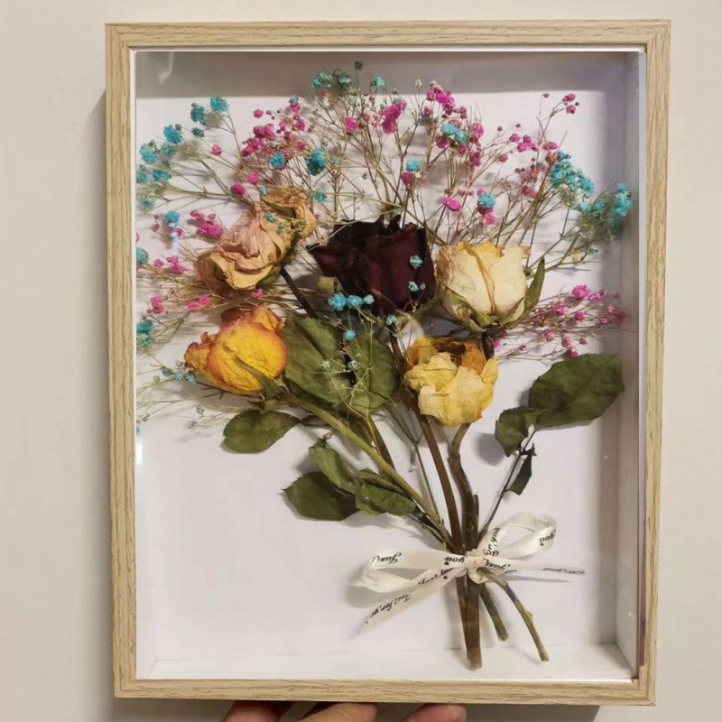 干花相框立体中空标本装放玫瑰花diy材料包收纳保存