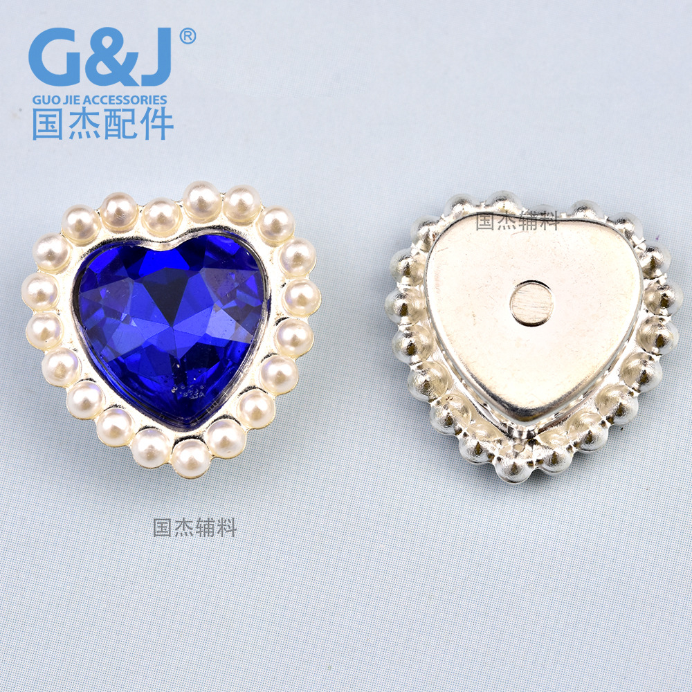 Cross-Border Colored, Small-Sized Special-Shaped Flat Peach Heart Glass Drill Love Silver Bottom DIY Ornament Heart-Shaped Gem Wholesale