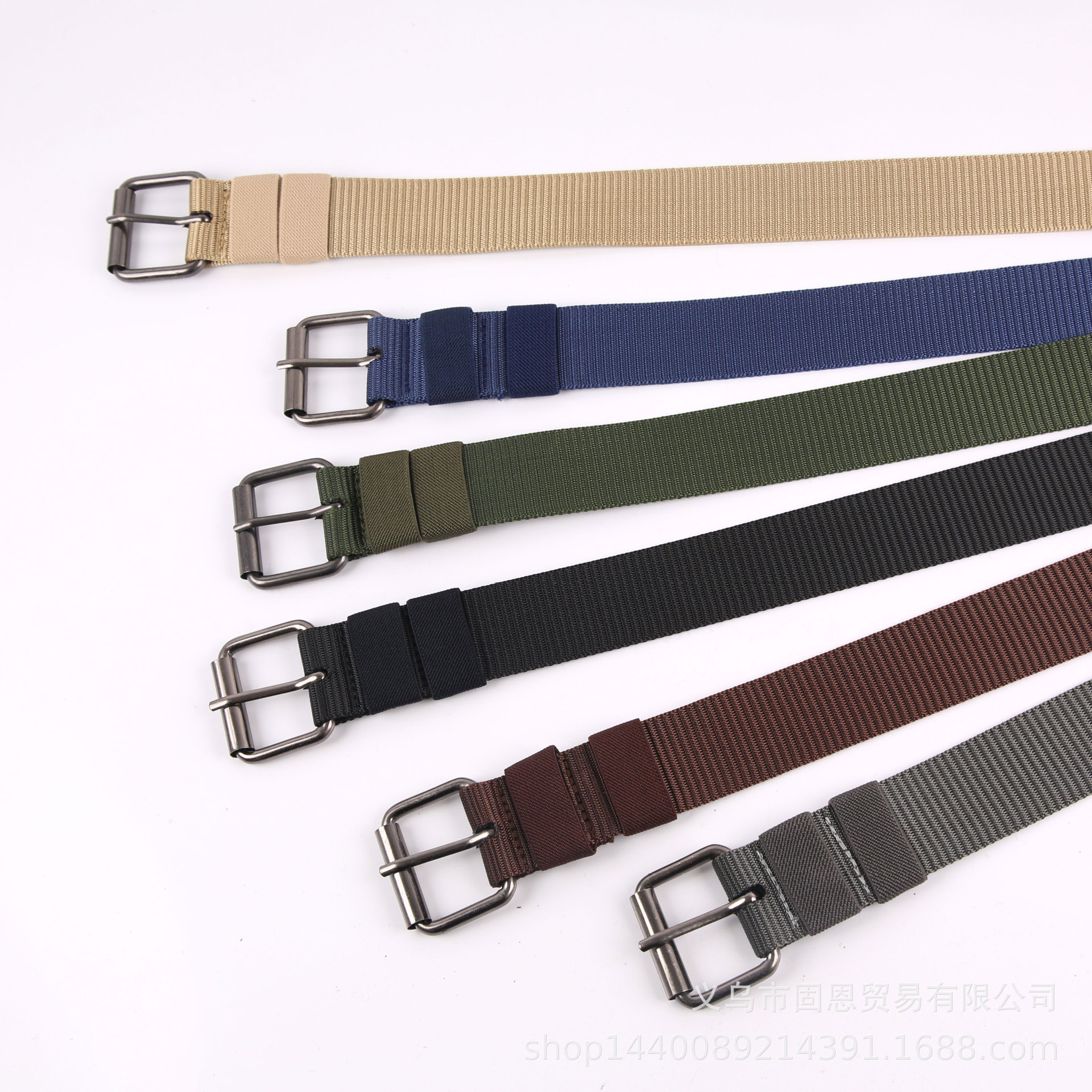 canvas belt men‘s and women‘s casual pants belt pin buckle pin buckle factory direct sales imitation nylon strong and durable ribbon samples