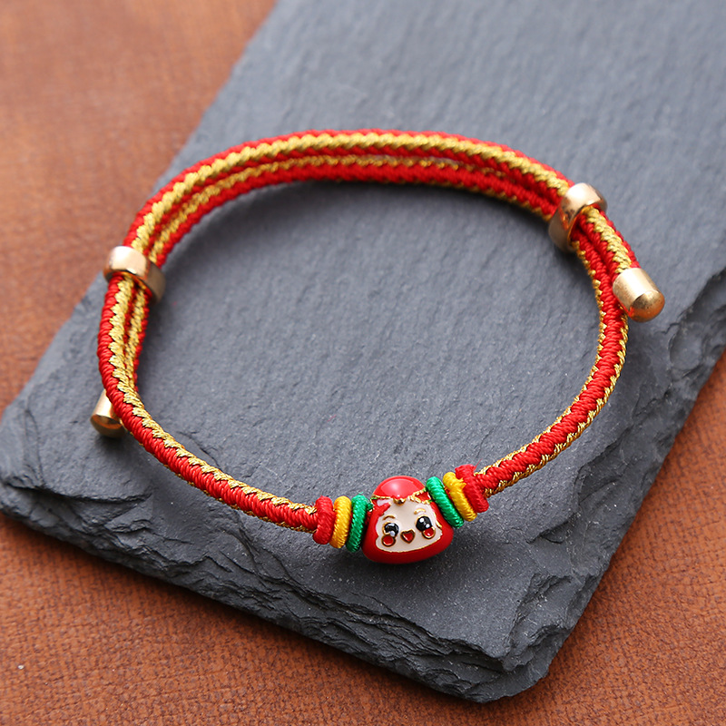 Dragon Boat Festival Colorful Rope Woven Bracelet Children's Baby Carrying Strap Alloy Zongzi Dragon Boat Festival Gift Tourist Souvenir