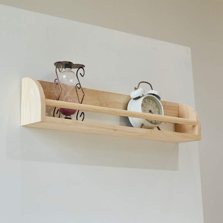 北欧ins木制浮动货架墙壁浴室收纳整理架厨房香料调料架
