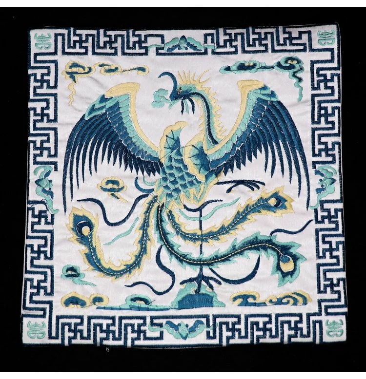 清朝官补子官服刺绣绣片装饰民族风图案布贴补丁贴花中国风绣花