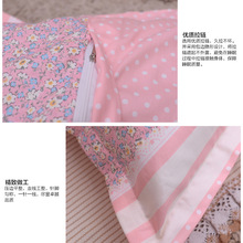 BB4C批发粉蝴蝶结温馨可爱少女床单纯棉床笠枕套被单被套单件