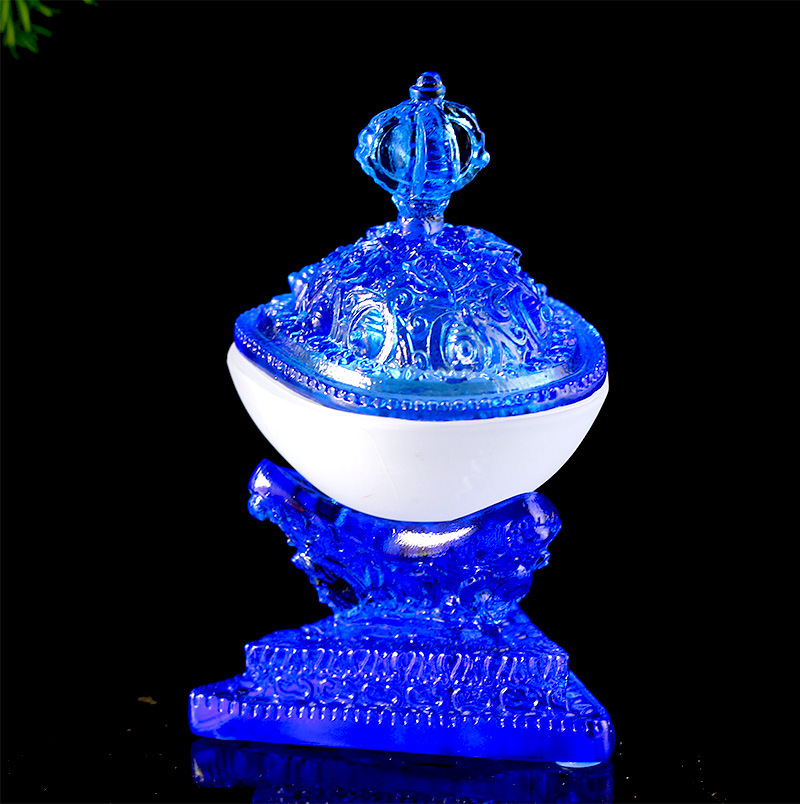 琉璃托巴碗摆件藏传密宗法器居家佛堂桌面摆放护法佛具佛教用品