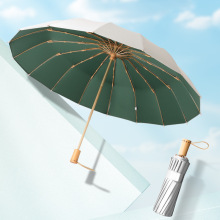 16骨钛银太阳伞防晒防紫外线雨伞女晴雨两用遮阳高颜值50+