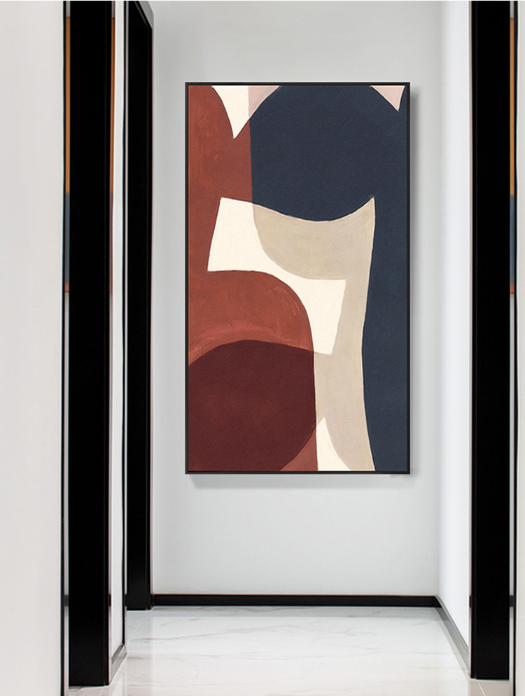 大幅简约莫兰迪色块轻奢客厅挂画轻奢几何色块拼接入户玄关装饰画