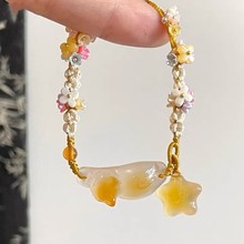 新中式【逐秋·桂花树上桂花猫】星星编织手链轻奢小众手环配饰品