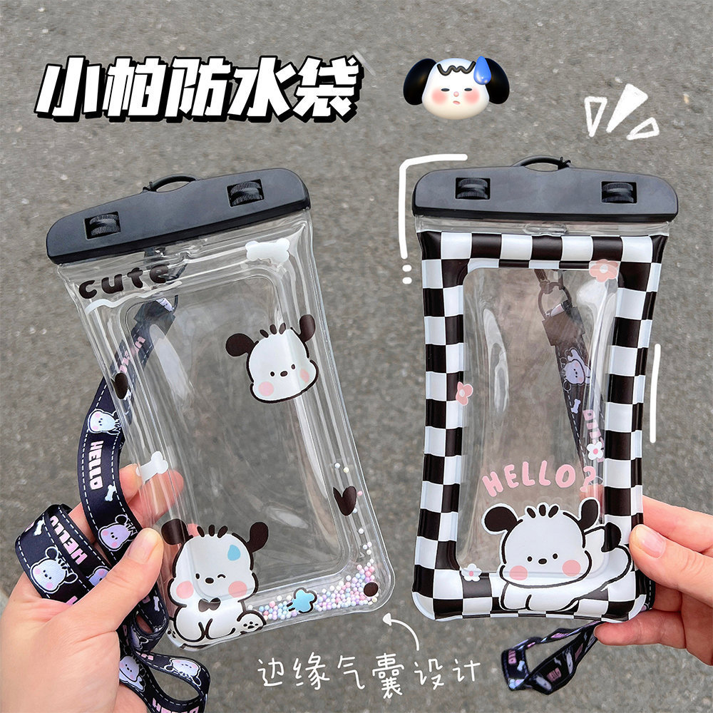 cartoon airbag mobile phone waterproof bag floating water park protective cover touch screen swimming photo drop-resistant spot wholesale