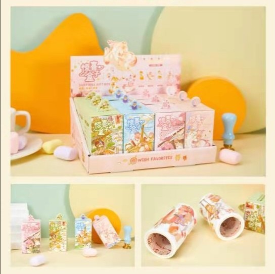 拾光文具彩色和纸圆点手帐盲盒惊喜盒子礼盒胶带丽丝的梦境洛丽塔