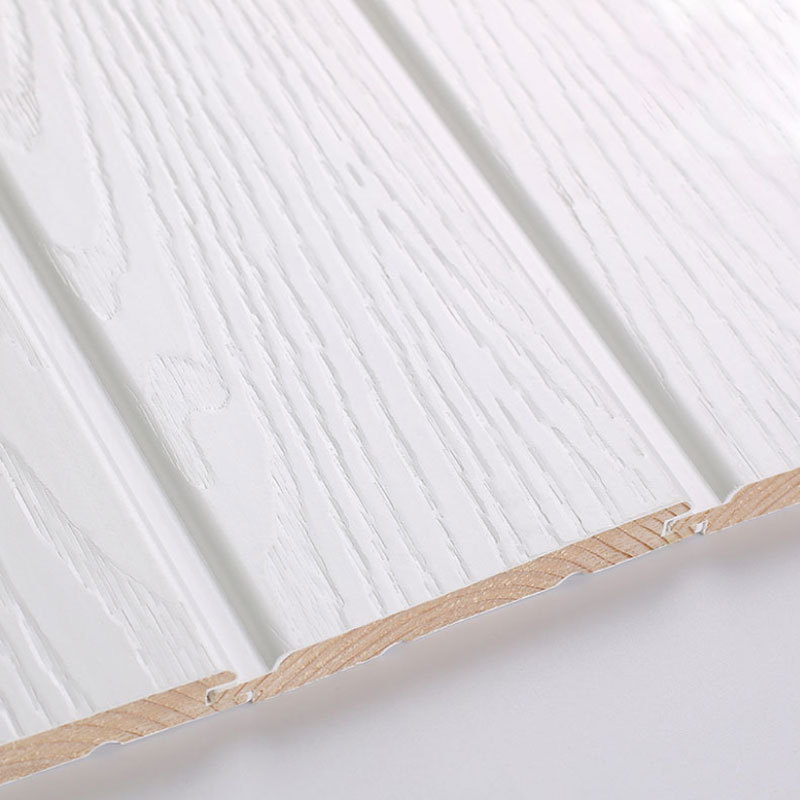 白色木纹压纹烤漆护墙板墙裙桑拿板扣板阳台吊顶欧式实木背景墙板