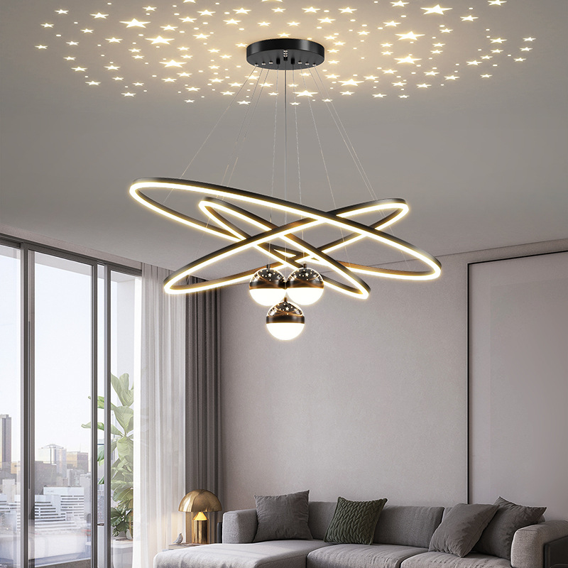 Living Room Chandelier Modern Minimalist Creative and Slightly Luxury Starry Sky Office Starry Dining Table Lamp Tea Room Bar Lighting