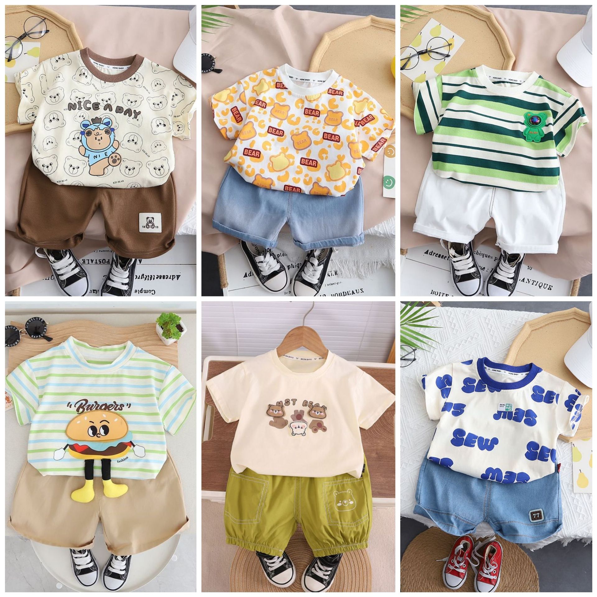 3元中小童短袖童装2024新款儿童卡通字母圆领t恤外贸地摊货源批发