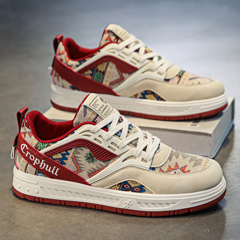 国潮民族风乱花迷彩运动板鞋男低帮直播款学生户外走秀旭恒2季度