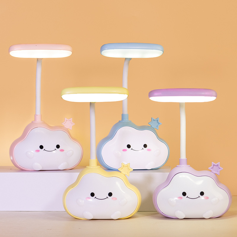 Cute Pet Cloud Table Lamp Student Desktop Table Lamp LED Reading Learning Charging Bedside Decoration Cute Small Night Lamp