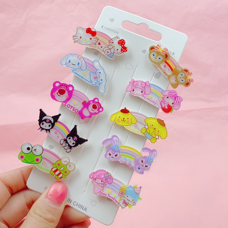 Super Cute Lingna Beier Cute Girl Hairpin Cartoon Sanrio Side Clip Does Not Hurt Hair Acrylic Girl Bang Clip