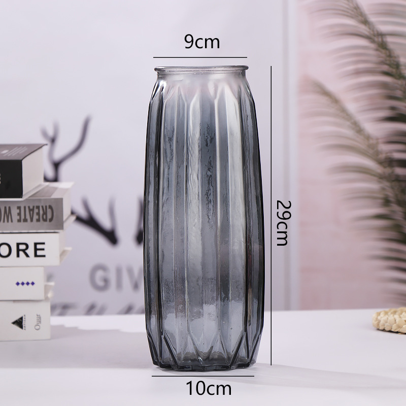 Nordic Lucky Bamboo Vase Creative Simple Glass Vase Aquatic Flowers Lily Home Living Room Decoration